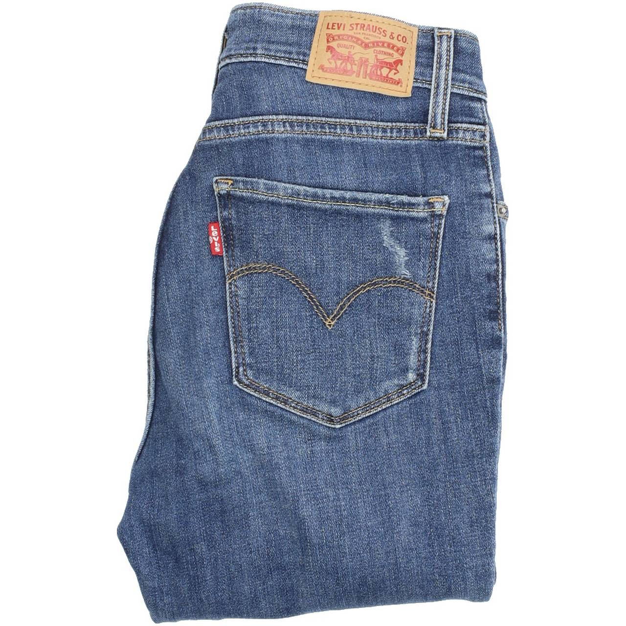 Levi's 721 Women Blue Skinny Slim Stretch Jeans W26 L30 | Fabb Fashion