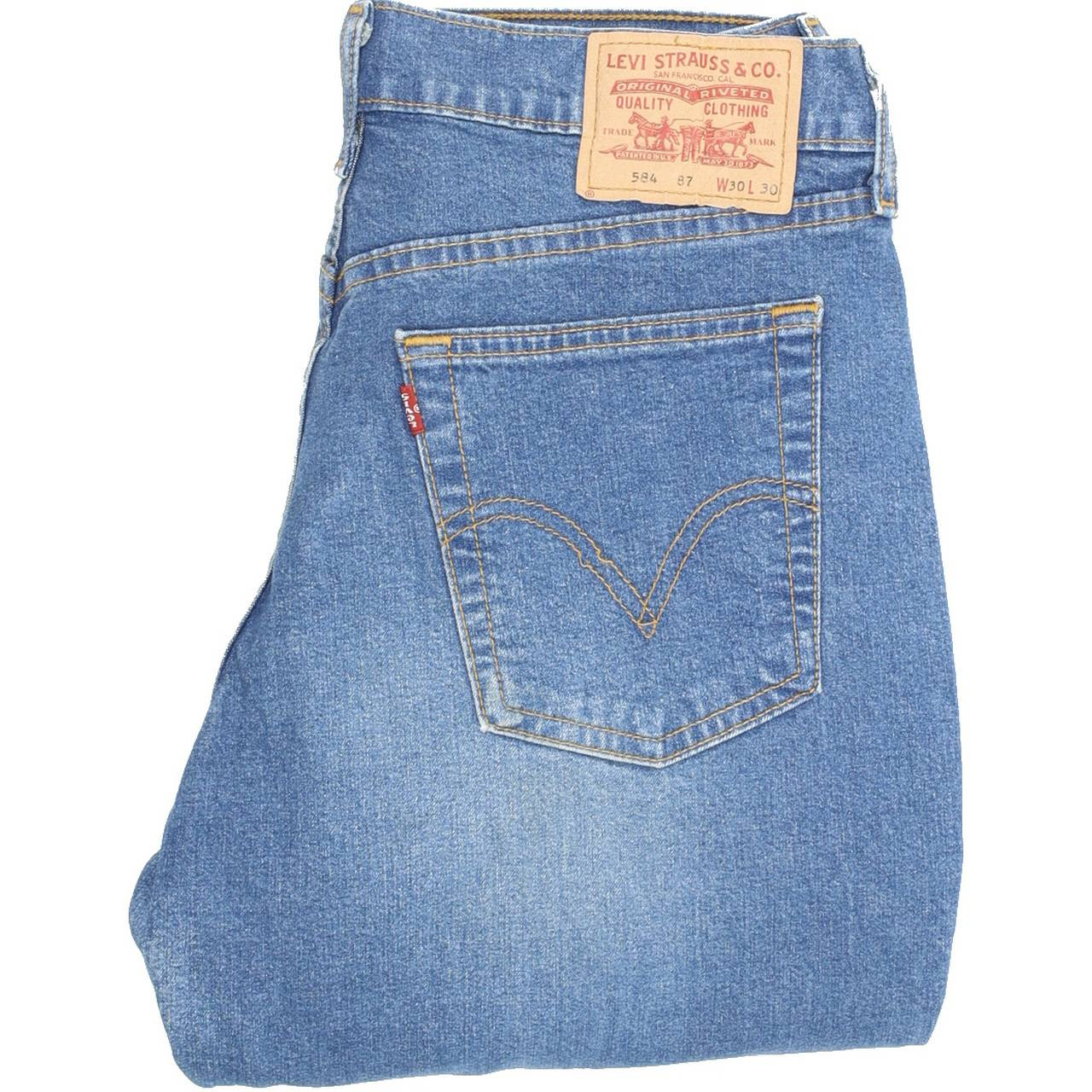 Levi's 584 Women Blue Bootcut Regular Stretch Jeans W30 L30 | Fabb Fashion