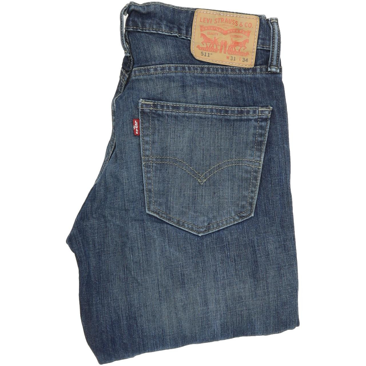 Levi's 511 Men Blue Skinny Slim Stretch Jeans W31 L34 | Fabb Fashion