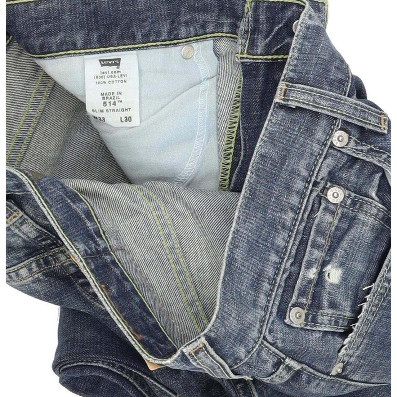 Levi's 514 Men Blue Straight Slim Jeans W33 L30 | Fabb Fashion