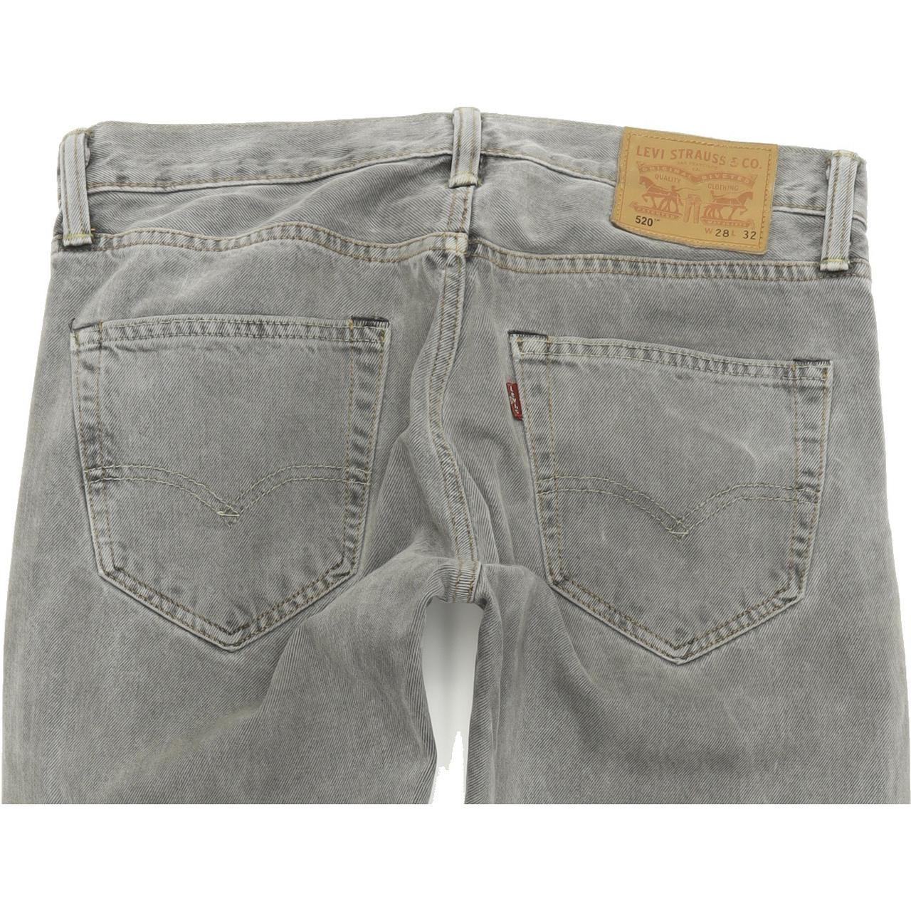Levi's 520 Men Grey Tapered Slim Jeans W28 L32 | Fabb Fashion