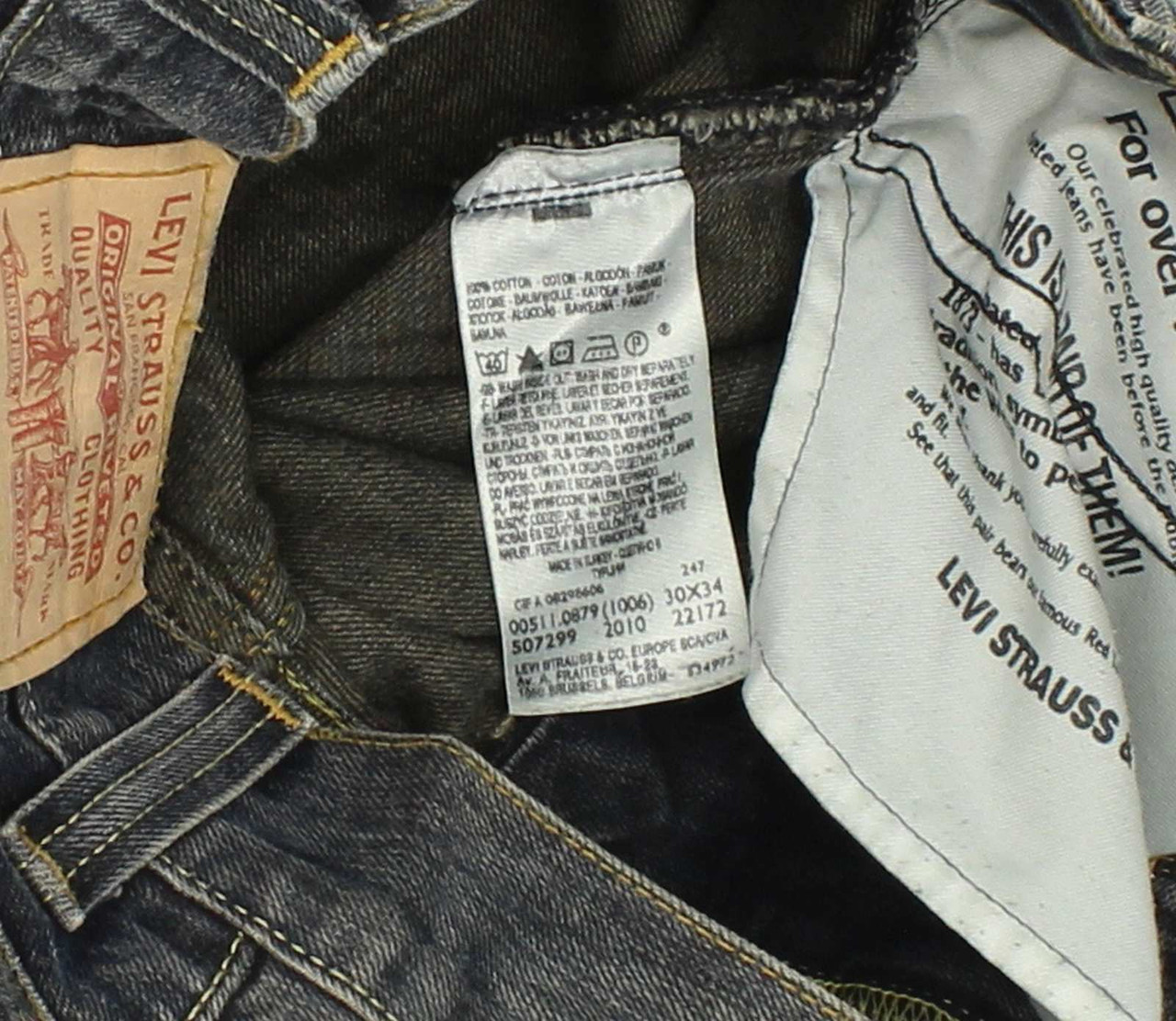 Levi's 511 Mens Blue Slim Jeans W30 L34 