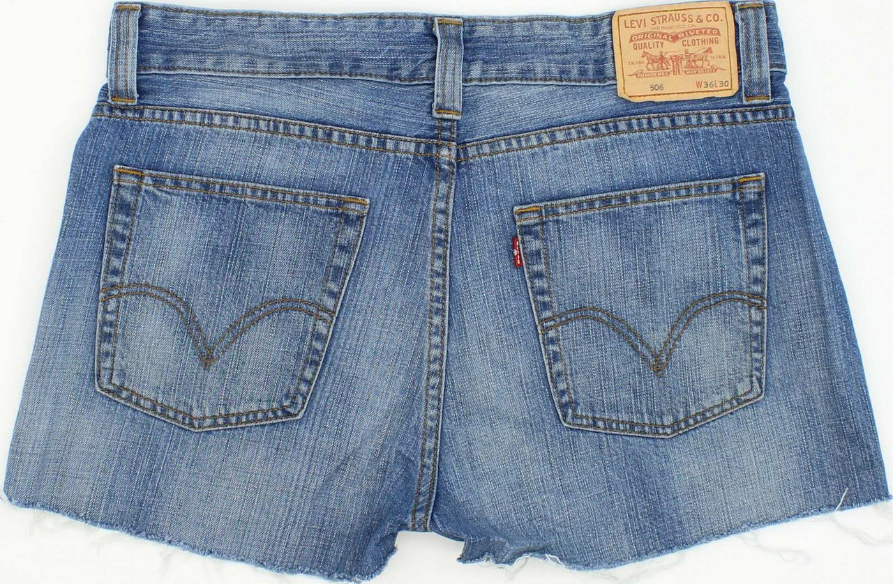 Levi's 501 Beige Hot Pants Denim Shorts High Waisted W32 L3 | Fabb Fashion