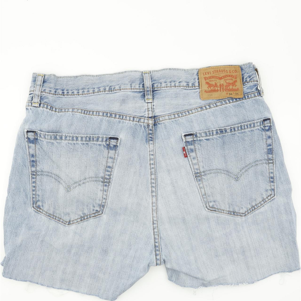 Levi's 751 Blue Hot Pants Denim Shorts High Waisted W34 L15 | Fabb Fashion