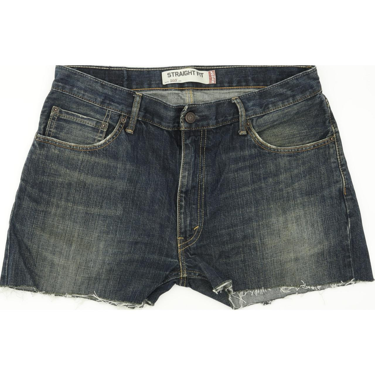 Levi's 505 Blue Hot Pants Denim Shorts High Waisted W34 L14 | Fabb Fashion