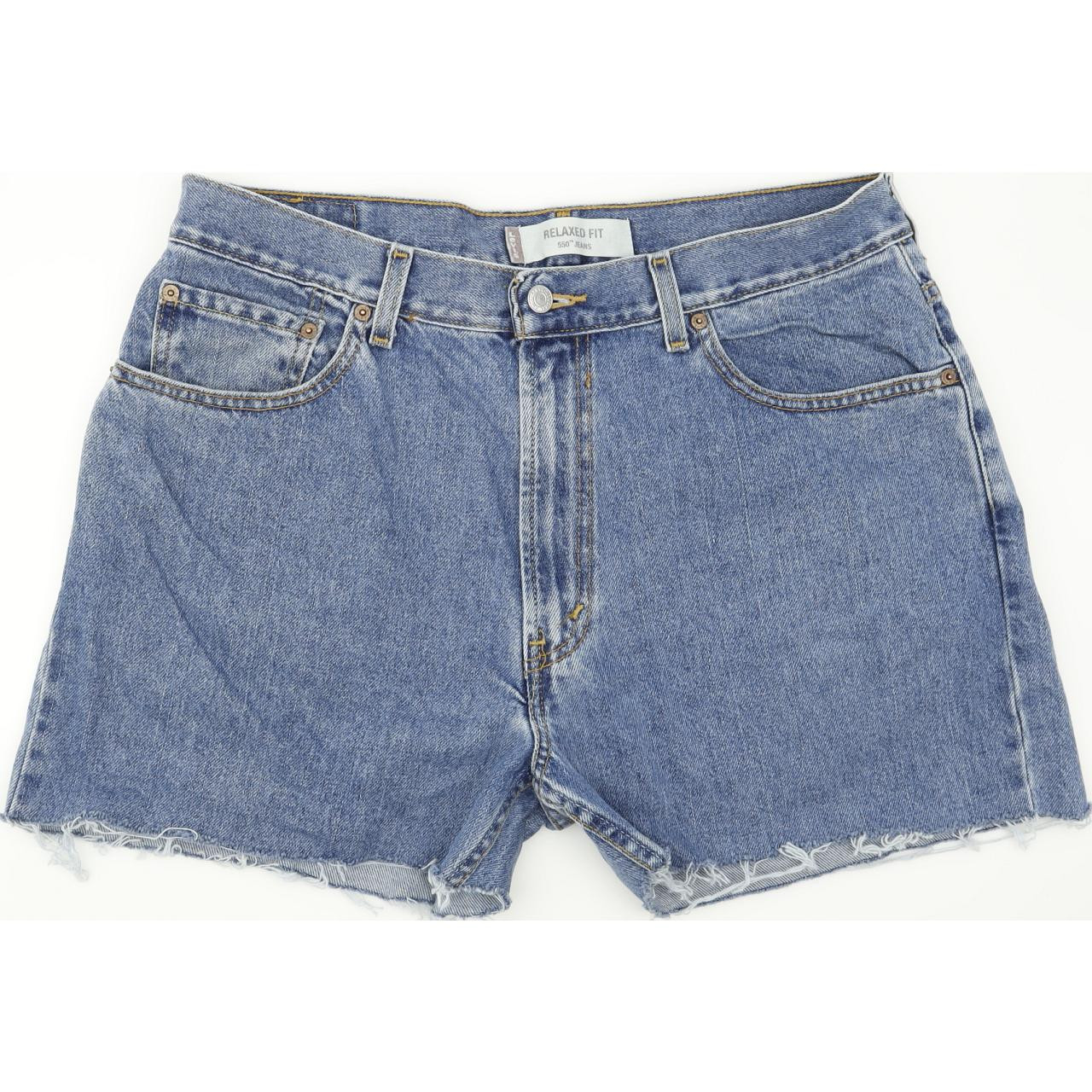 Levi's 550 Blue Hot Pants Denim Shorts High Waisted W36 L16 | Fabb Fashion