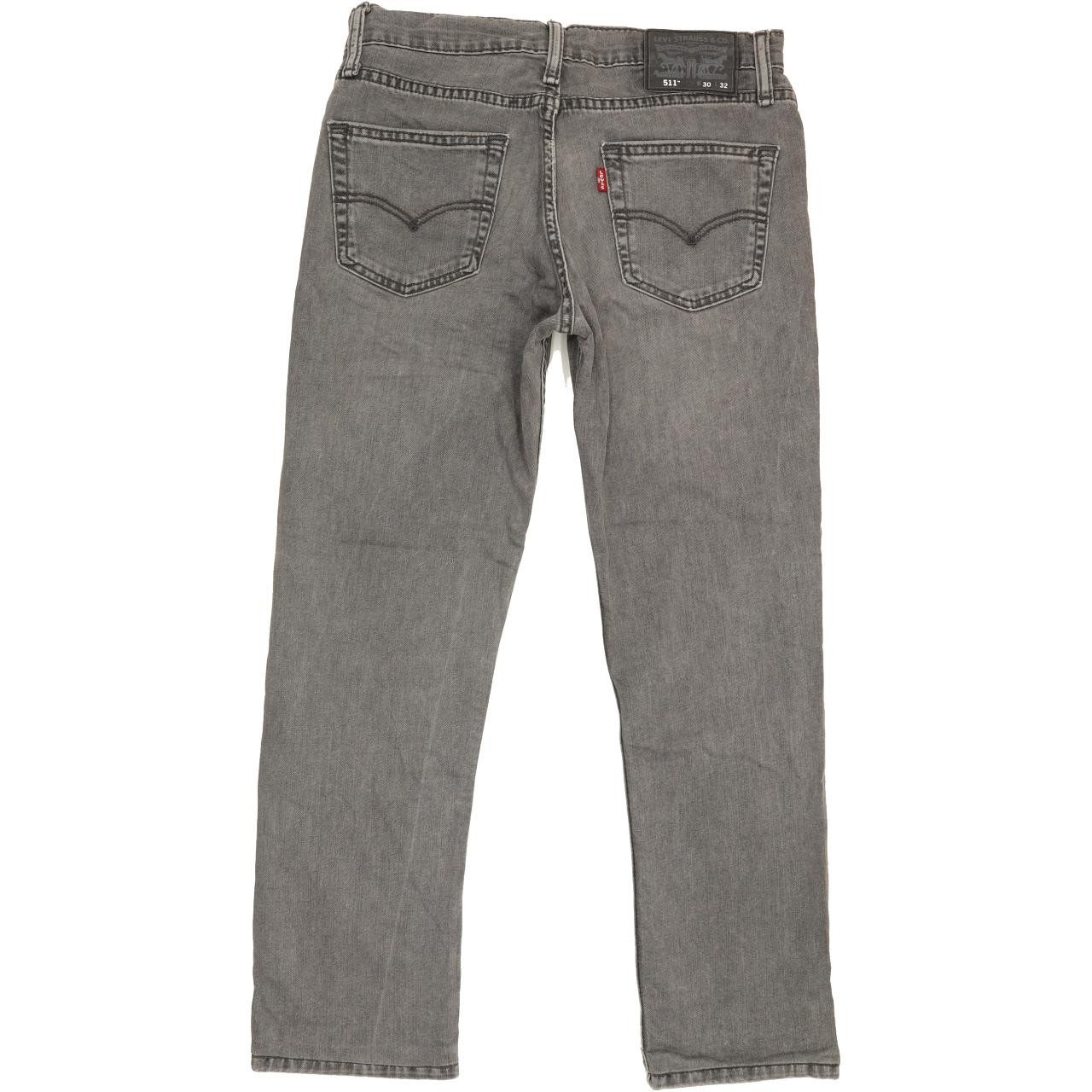 Levi's 511 Men Grey Straight Slim Stretch Jeans W30 L26 | Fabb Fashion