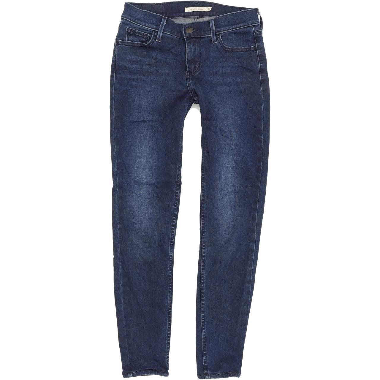 Levi's 710 Super Women Blue Skinny Slim Stretch Jeans W26 L28 | Fabb Fashion