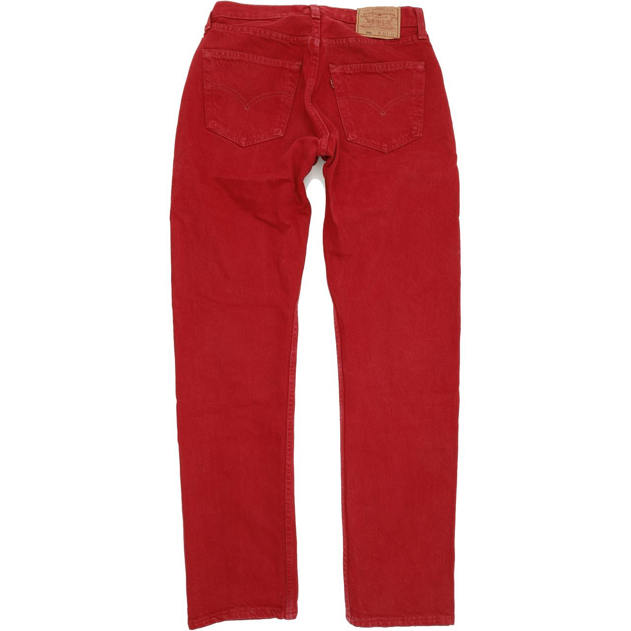 Levi's 501 Made in USA Red Straight Regular Jeans High Waisted W31 L32 |  Fabb Fashion