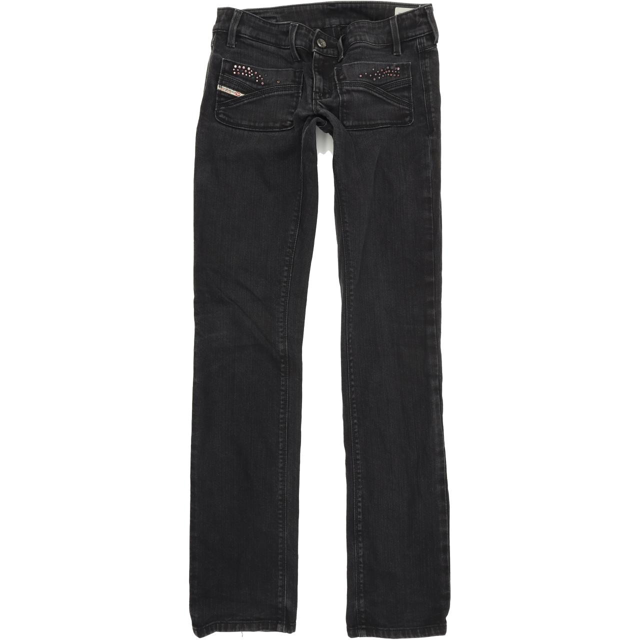 Diesel Wenga JSP1 Kid Women Black Straight Regular Stretch Jeans W26 L32  (77450)