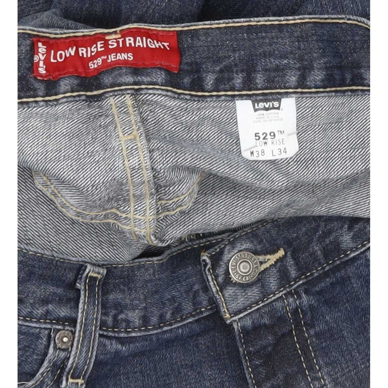 Levi's 529 Made in USA Men Blue Straight Slim Jeans W38 L34 | Fabb Fashion