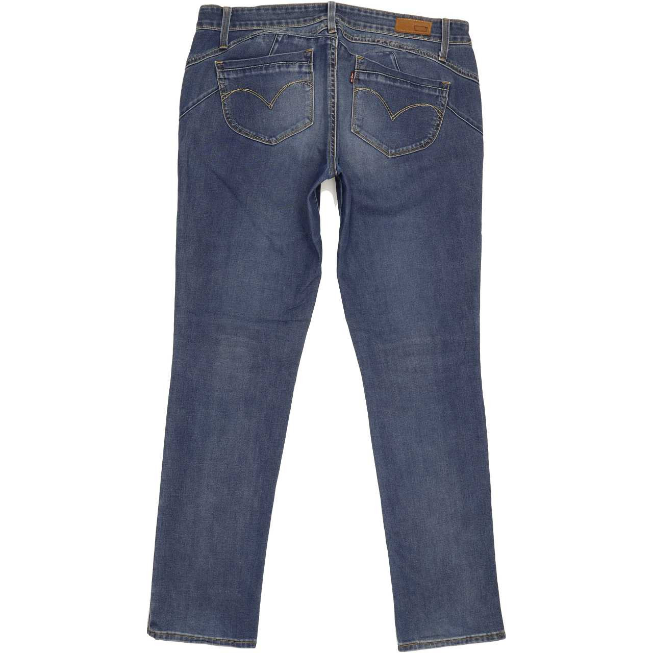 Levi's Demi Curve Women Blue Straight Slim Jeans W32 L31 | Fabb Fashion