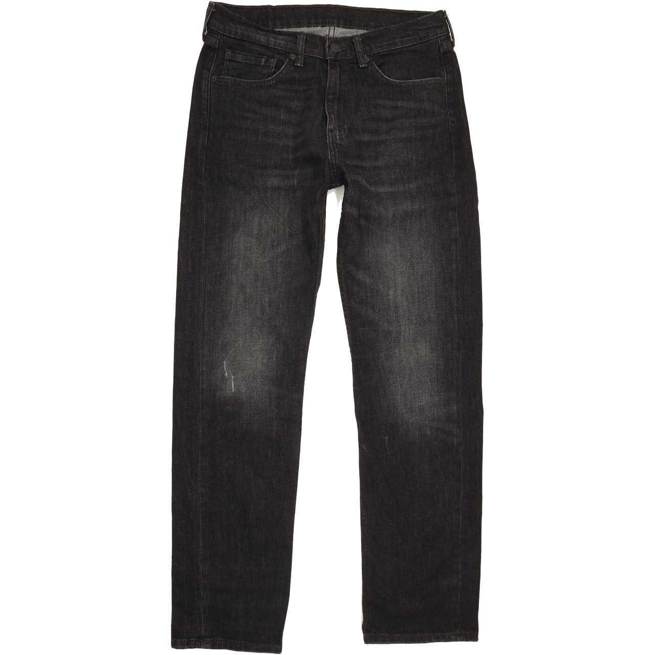 Levi's 505 Men Black Straight Regular Stretch Jeans W32 L32 (80061)