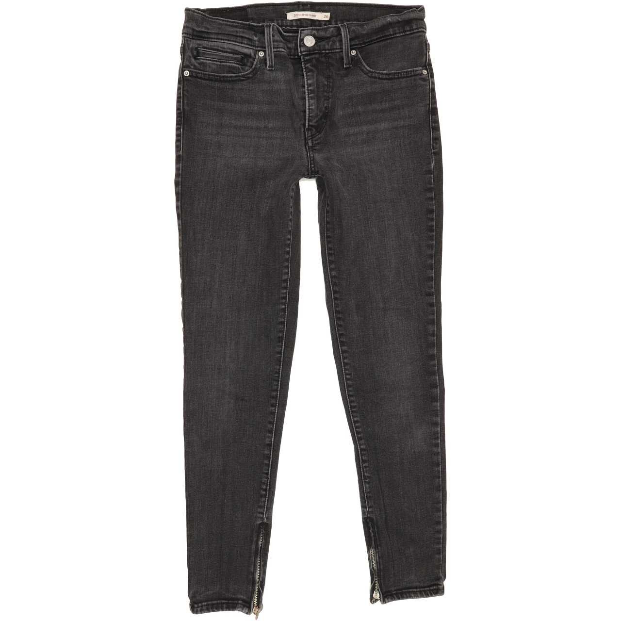 Levi's 611 Shaping Women Charcoal Skinny Regular Capri Stretch Jeans W26  L26 | Fabb Fashion