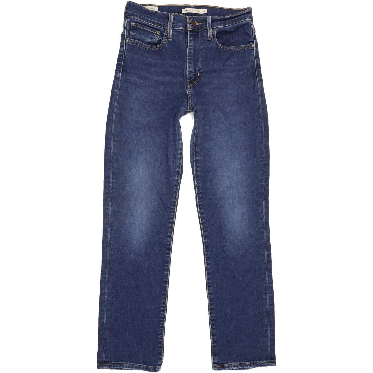 Levi's 724 High Rise Women Blue Straight Stretch Jeans W28 L27 | Fabb  Fashion