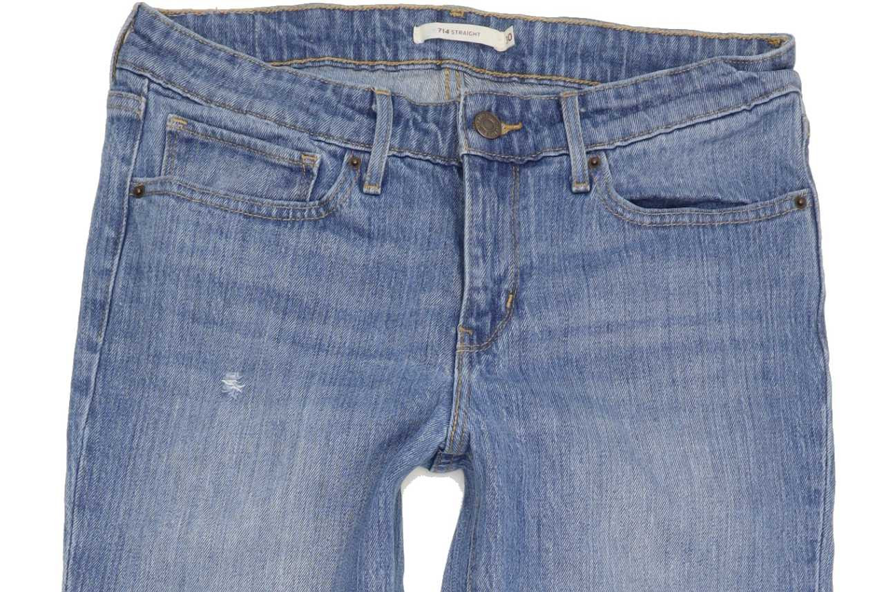 Levi's 714 Men Blue Straight Slim Stretch Jeans W30 L34 | Fabb Fashion