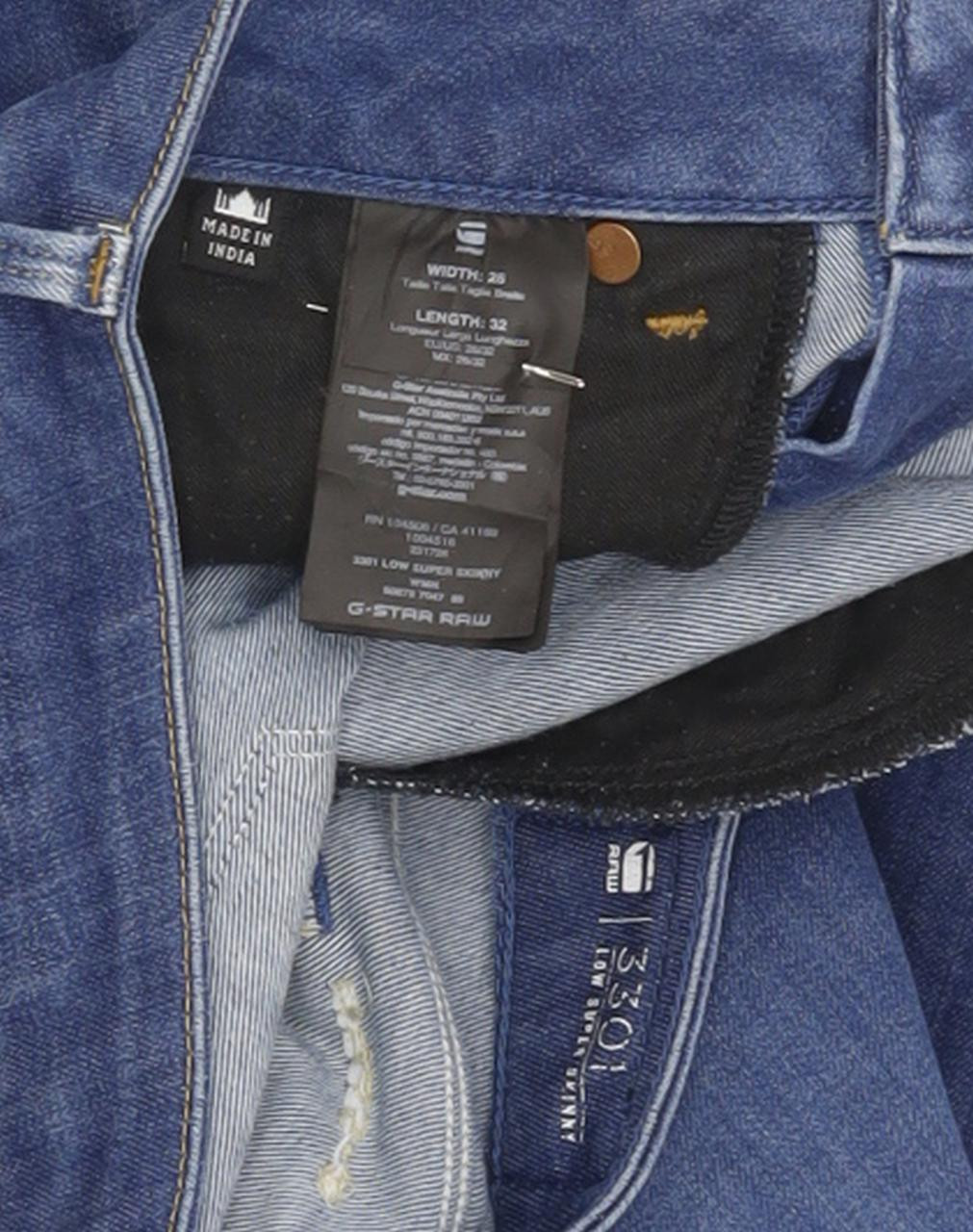 G-Star 3301 Low Women Blue Skinny Slim Stretch Jeans W26 L30