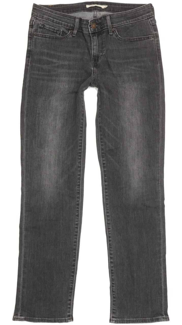 Levi's 714 Women Grey Straight Slim Stretch Jeans W29 L29 Fabb