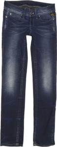 G-Star Ford Women Blue Straight Slim Stretch Jeans W26 L33 (87520)