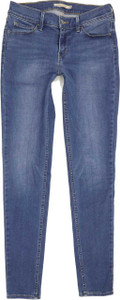 Levi's 710 Super Women Blue Skinny Slim Stretch Jeans W28 L29 (88807)