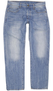 G-Star 3301 Men Blue Straight Regular Stretch Jeans W32 L31 (90365)