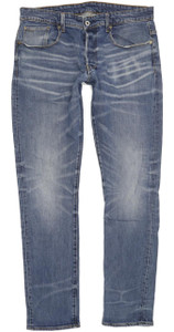 G-Star 3301 Men Blue Tapered Regular Stretch Jeans W35 L33 (90496)