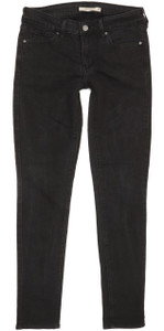 Levi's 711 Women Black Skinny Slim Stretch Jeans W26 L29 (90725)