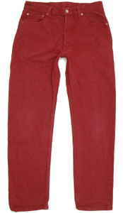 Levi's 501 Made in USA Red Straight Regular Jeans High Waisted W33 L31 (91605)