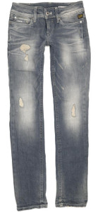 G-Star Ford Women Blue Straight Slim Stretch Jeans W28 L34 (91592)