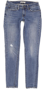Levi's 711 Women Blue Skinny Slim Stretch Jeans W27 L30 (91751)
