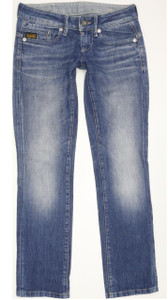 G-Star Midge Women Blue Straight Slim Stretch Jeans W27 L29 (91764)