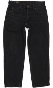 Lee Kansas Men Black Straight Regular Jeans W36 L29 (92695)
