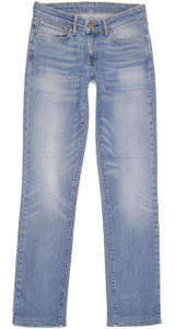 Levi's Demi Curve Women Blue Straight Slim Stretch Jeans W27 L30 (93071)