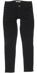 Levi's 711 Women Black Skinny Slim Stretch Jeans W27 L28 (93608)