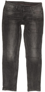 Mustang Jasmin Women Charcoal Straight Slim Stretch Jeans W31 L32 (94380)