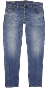 G-Star 3301 Men Blue Straight Slim Stretch Jeans W36 L32 (94899)