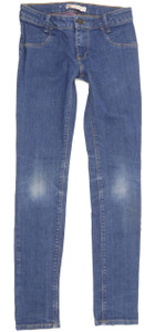 Levi's 710 Super Kids Women Blue Skinny Slim Stretch Jeans W24 L28 (95739)