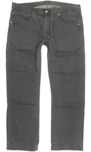 Levi's 504 Men Grey Straight Regular Stretch Jeans W36 L28 (98635)