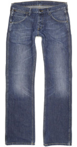 Wrangler 4RRB Men Blue Straight Regular Jeans W33 L34 (99144)