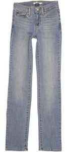 Levi's Slimming Women Blue Straight Slim Stretch Jeans W25 L34 (100382)