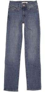 Levi's Slimming Women Blue Straight Slim Stretch Jeans W24 L30 (101528)