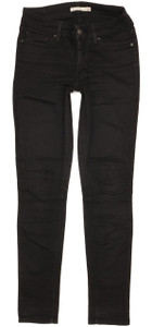 Levi's 711 Women Black Skinny Slim Stretch Jeans W26 L30 (101711)