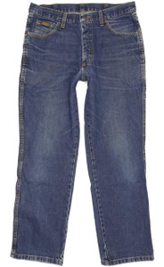 Wrangler Ohio Men Blue Straight Regular Jeans W34 L30 (102099)