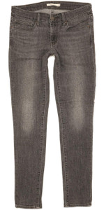 Levi's 711 Women Charcoal Skinny Slim Stretch Jeans W28 L29 (102606)