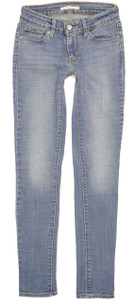 Levi's 711 Women Blue Skinny Slim Stretch Jeans W25 L30 (103150)