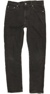 Levi's 522 Men Black Tapered Slim Stretch Jeans W30 L28 (103478)