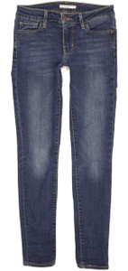 Levi's 711 Women Blue Skinny Slim Stretch Jeans W26 L30 (103551)