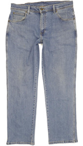 Wrangler Men Blue Straight Regular Stretch Jeans W36 L30 (104053)