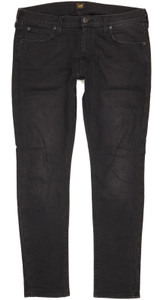 Lee Luke Men Black Skinny Slim Stretch Jeans W34 L31 (104135)