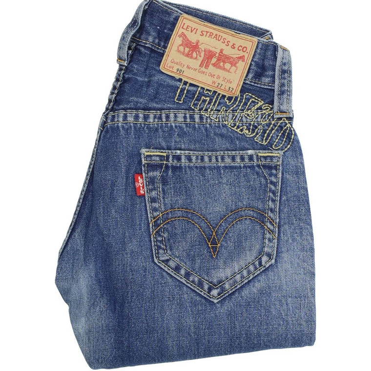 Levi's 901 Straight Regular W27 L29 Jeans in Good used condition with some wear to the crotch. Fast & Free UK Delivery. Buy with confidence from Fabb Fashion. image 1